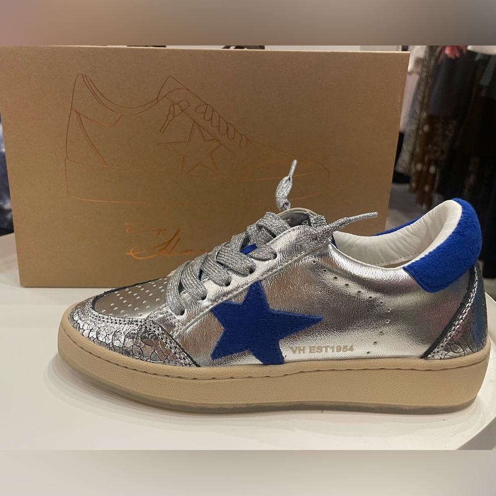 Denisse Silver & Blue Low Tops